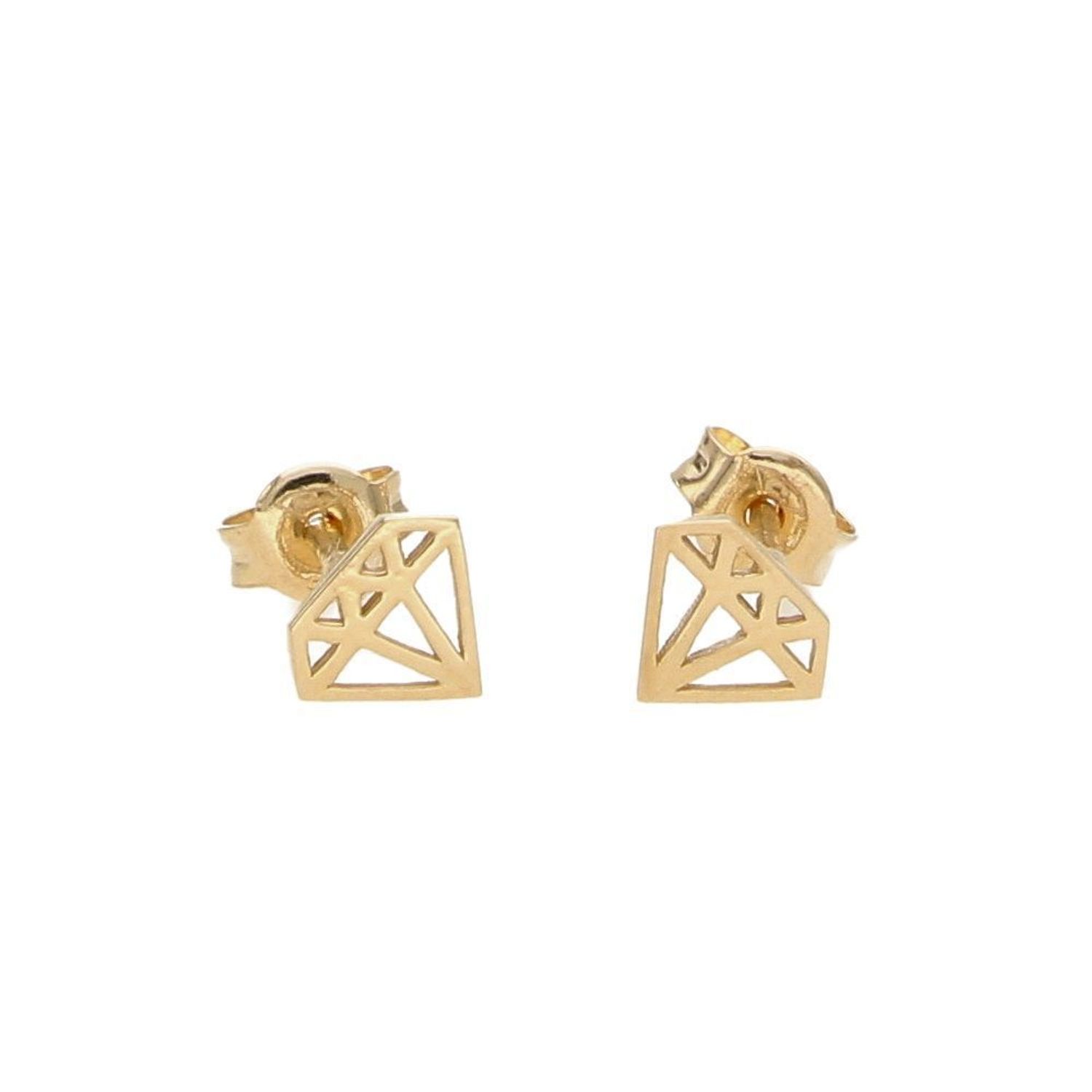 Złote kolczyki na wkrętki 585 diamencik KL 6239 585.jpg